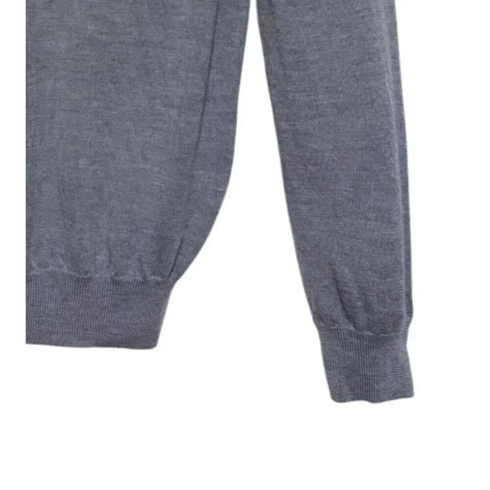 J Crew Merino Wool Sweater L Slim Fit V Neck Long Sleeves Gray 100% Merino Wool